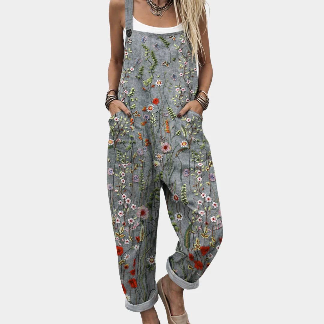 Mono Estampado Floral Gris