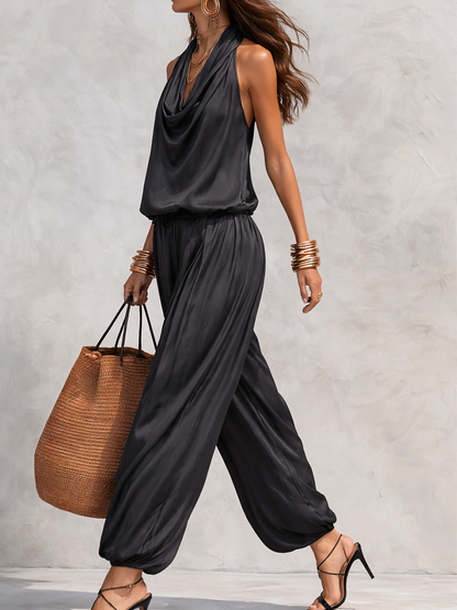 Conjunto de Pantalón Fluido con Caída Drapada – Estilo Boho Moderno