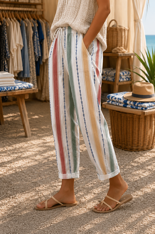 NURIA | Pantalón de Rayas Multicolor