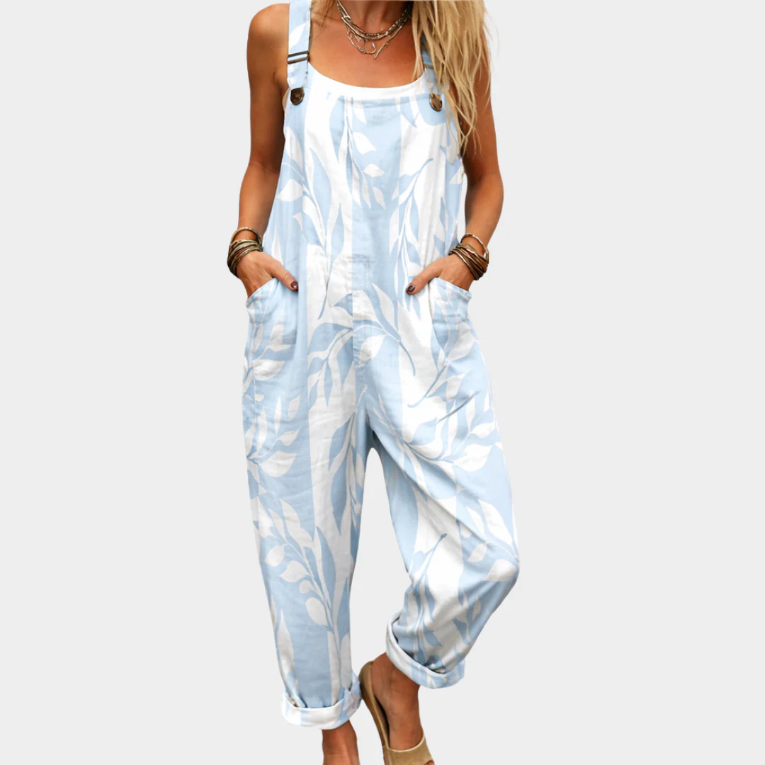 Mono Estampado Hojas Azul