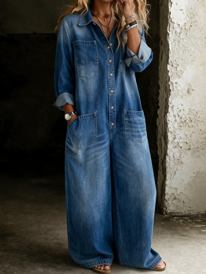 CLARA | Mono Vaquero Holgado de Estilo Camisero