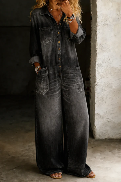 CLARA | Mono Vaquero Holgado de Estilo Camisero