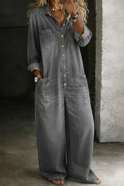 CLARA | Mono Vaquero Holgado de Estilo Camisero