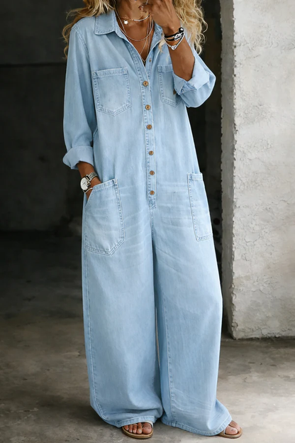 CLARA | Mono Vaquero Holgado de Estilo Camisero