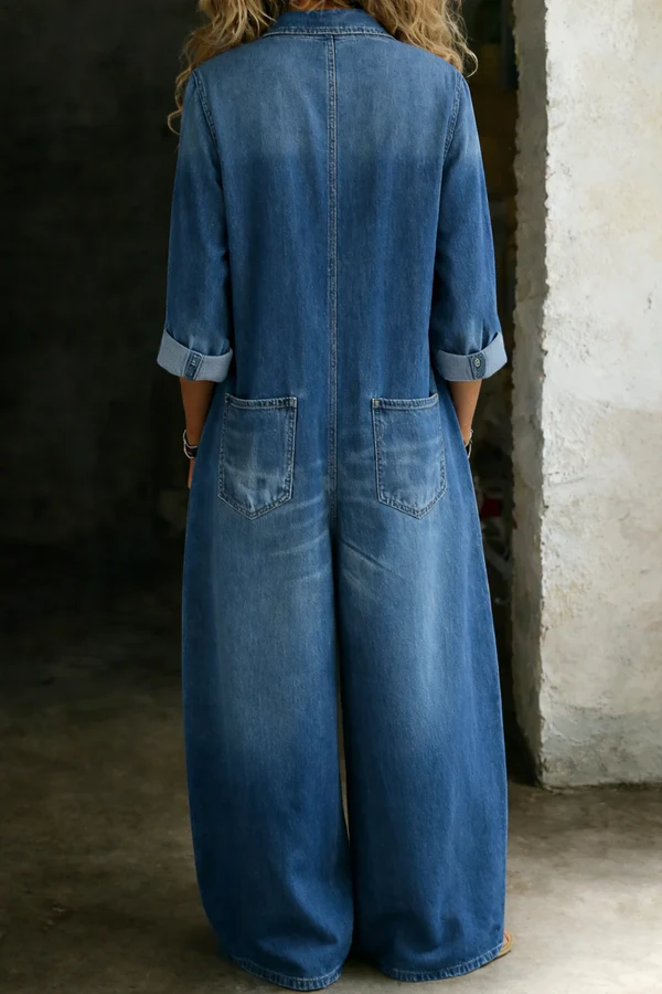 CLARA | Mono Vaquero Holgado de Estilo Camisero
