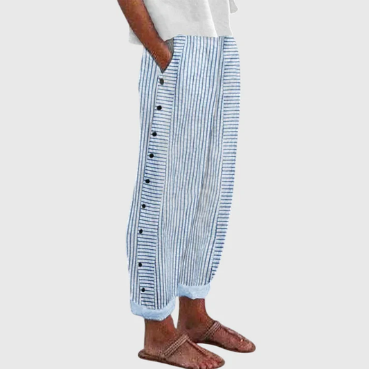 SILVIA | Pantalón de Rayas con Botones