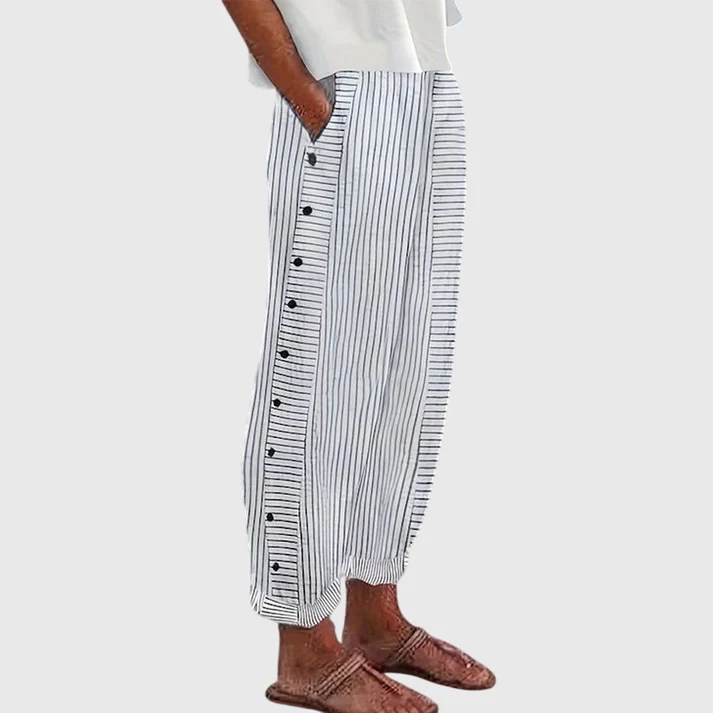 SILVIA | Pantalón de Rayas con Botones