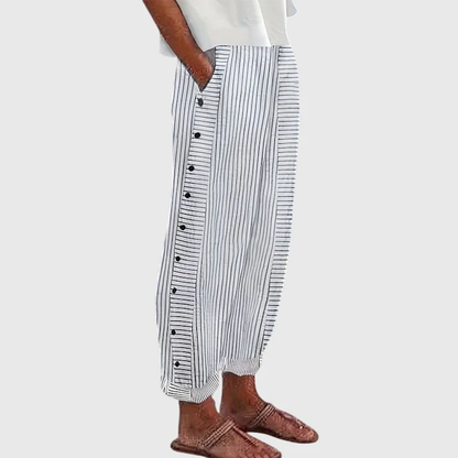 SILVIA | Pantalón de Rayas con Botones