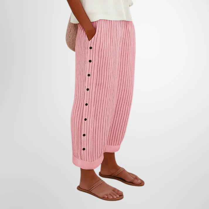 SILVIA | Pantalón de Rayas con Botones