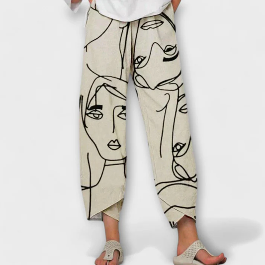 ALICIA | Pantalón Estampado de Rostros