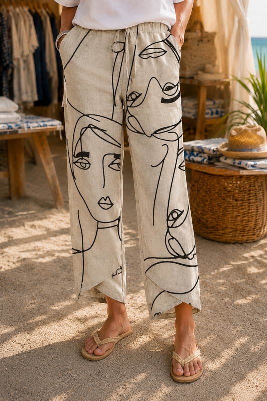 ALICIA | Pantalón Estampado de Rostros