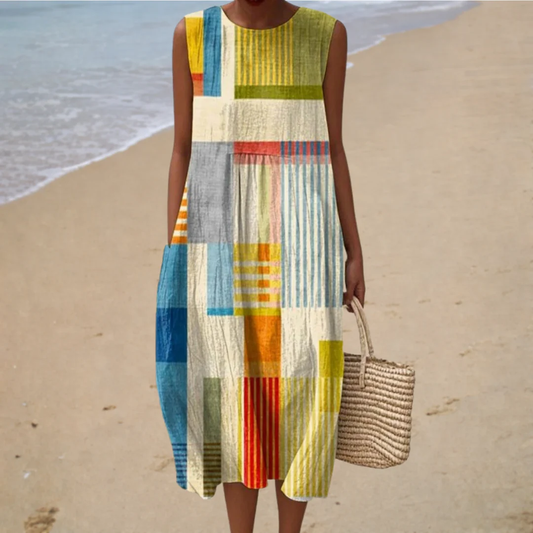 FLAVIE | Vestido Midi Gráfico