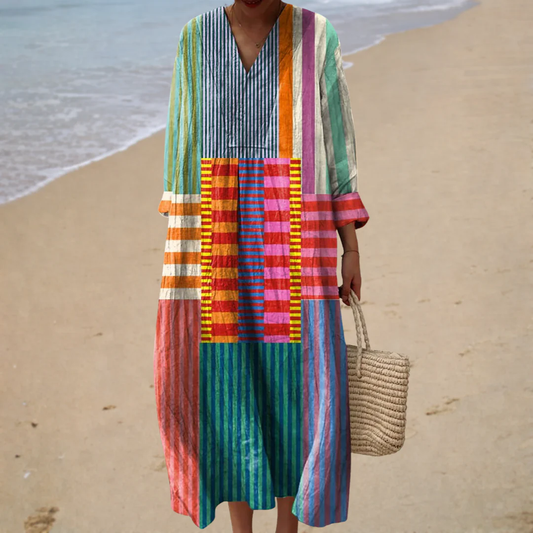 CLÉMENTINE | Vestido Colorblock Artístico